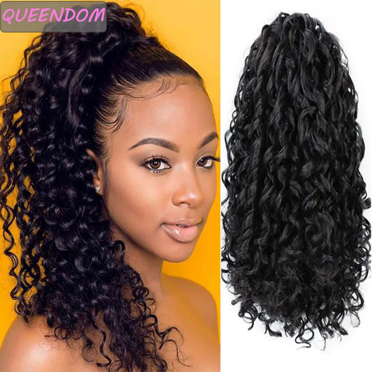 Puff Drawstring Ponytail Afro Kinky Curly Hair Extensions Ombre Clip In Ponytail Synthetic African American HairPiece for Women
